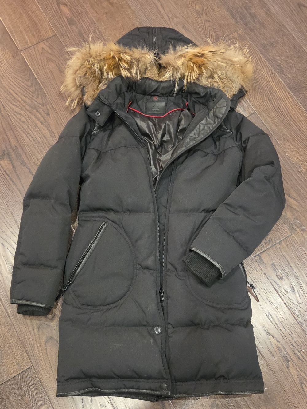 ATELIERNOIR By RUDSAK "Shade" Down Puffer Coat with Natural Fur Hood. Size Sm